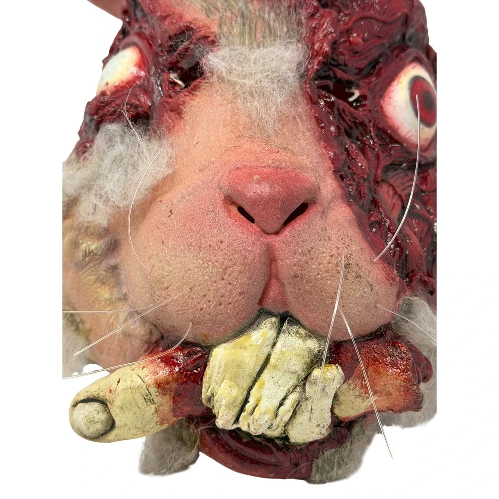 Zombie Rabbit Horror Mask Killer Bunny Gore Latex Halloween Prop Handmade